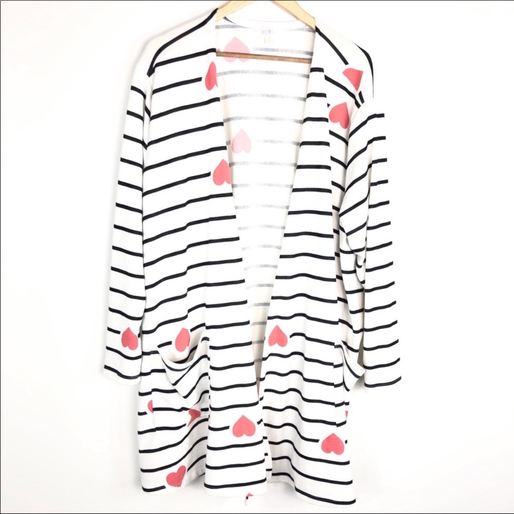 LuLaRoe Caroline Happy Hearts Cardigan 3X